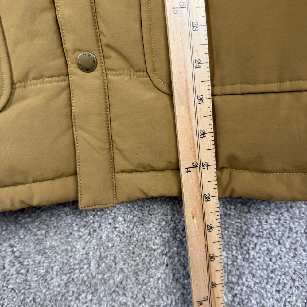 Howler Brothers Rounder Vest Mens Medium Khaki Tan Corduroy Yoke Quilted Puffer